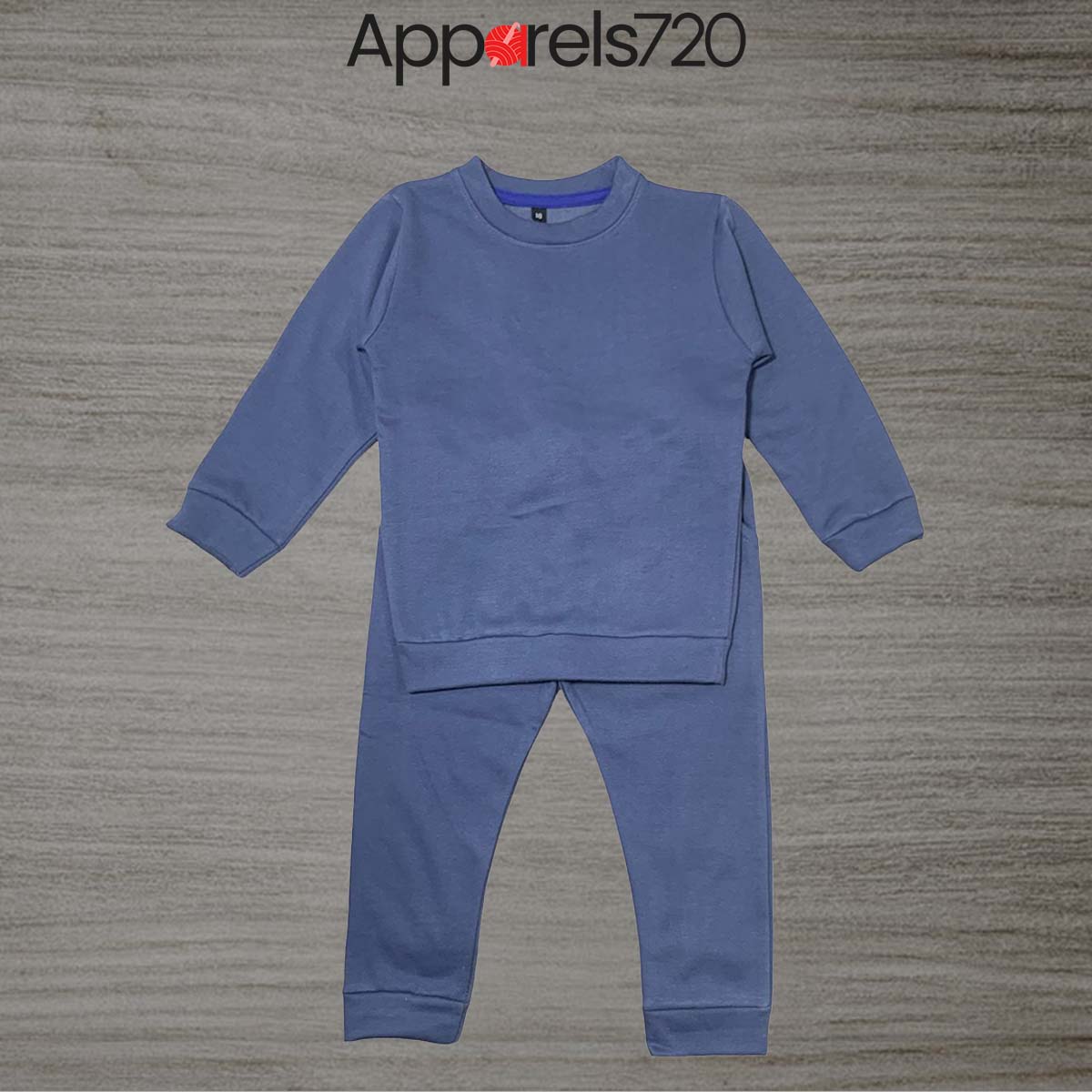 Fleece Plain Track Suit (Malaysian-Blue)