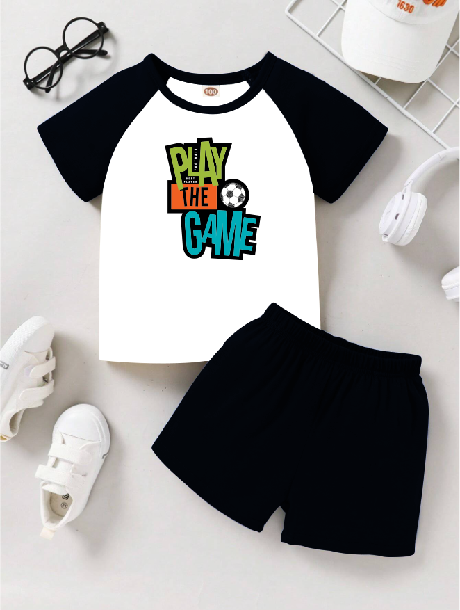 Raglan T-Shirt & Shorts Set For Kids (Play The Game)