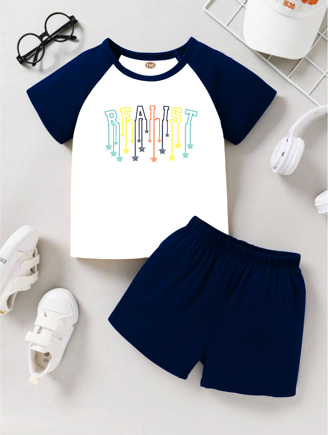 Raglan T-Shirt & Shorts Set For Kids (Reality)