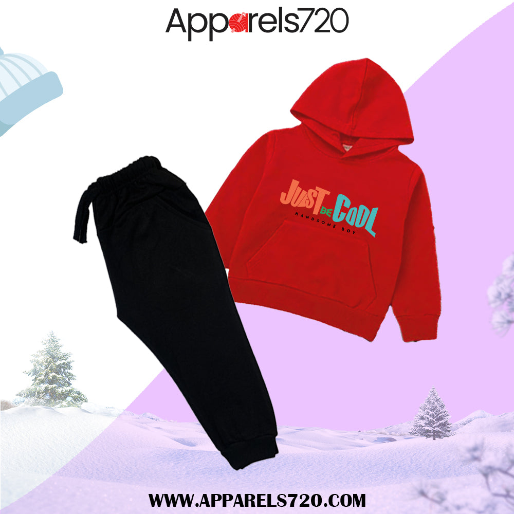 Kids Hoodie Tracksuit (Justcool-Red)