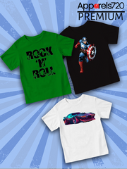 Pack of 3 Kids Printed T-Shirts (Rock-AC-Multicar)