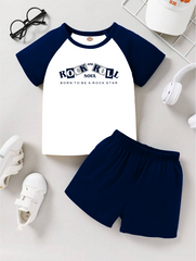 Raglan T-Shirt & Shorts Set For Kids (Rock N Roll)