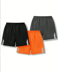 Jersey Shorts Pack of 3 For Kids (Black-Grey-Orange)