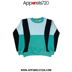 Fleece Panel Sweatshirt (Sky-SeaGreen-Black)