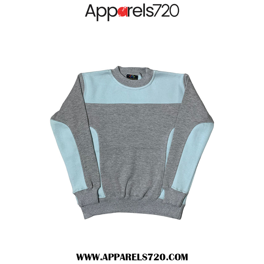 Fleece Panel Sweatshirt (Sky-Grey)