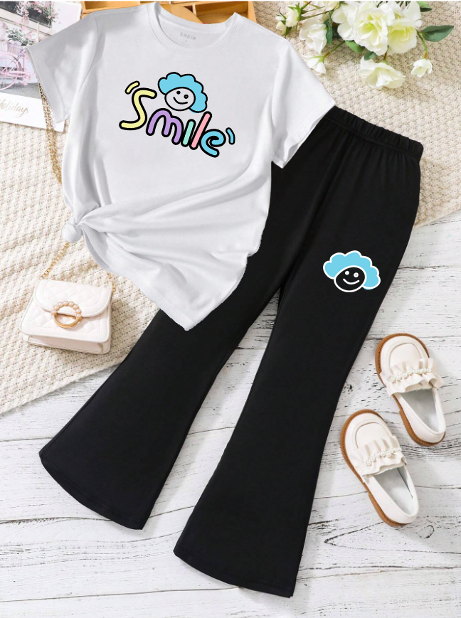 Kids T-Shirt & Plazzo Set (Smile)