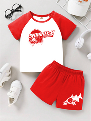 Raglan T-Shirt & Shorts Set For Kids (Snook Fish)