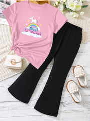 Kids T-Shirt & Plazzo Set (Unicorn)