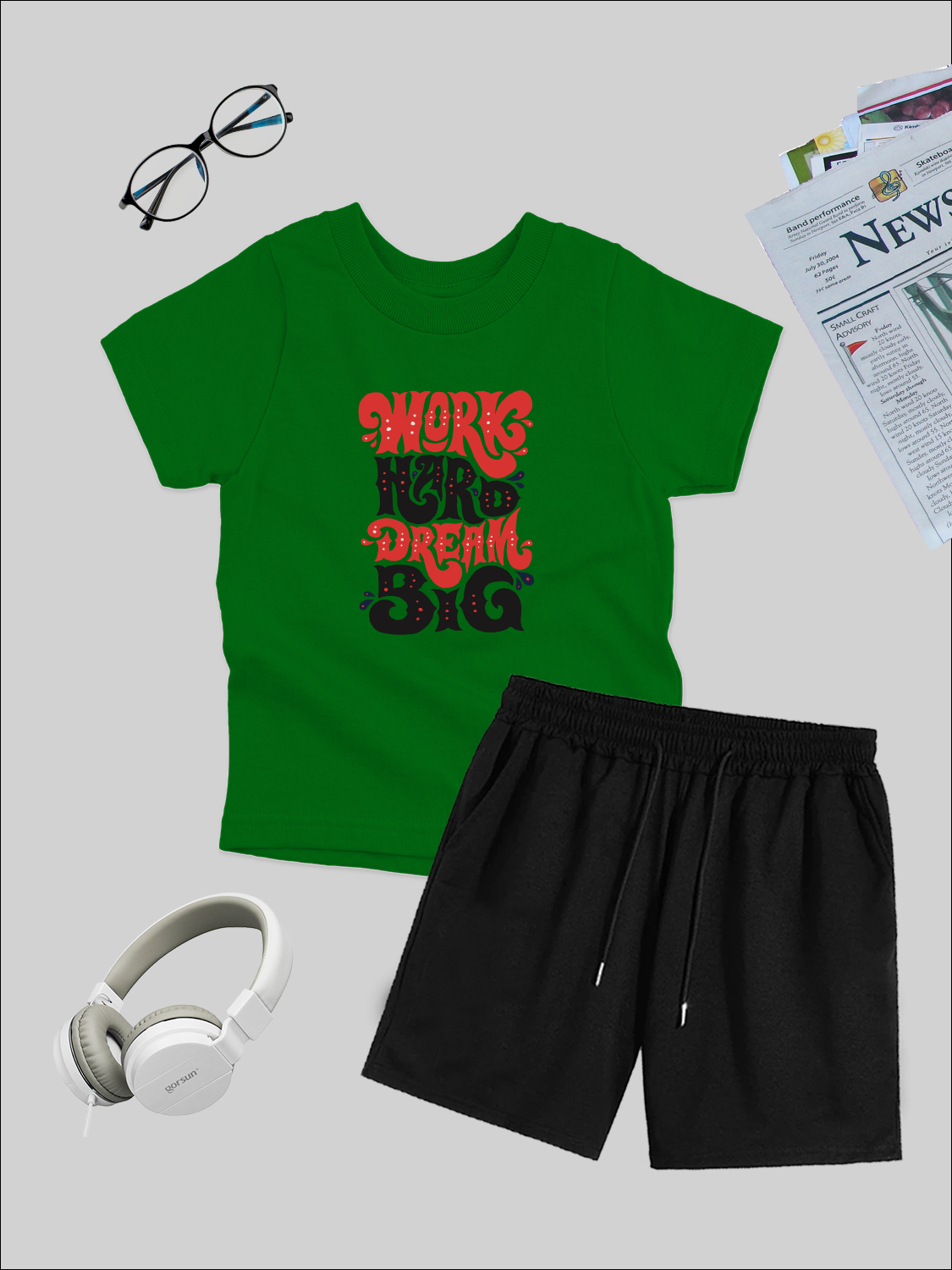 Kids T-Shirt & Short Set (Work-Hard)